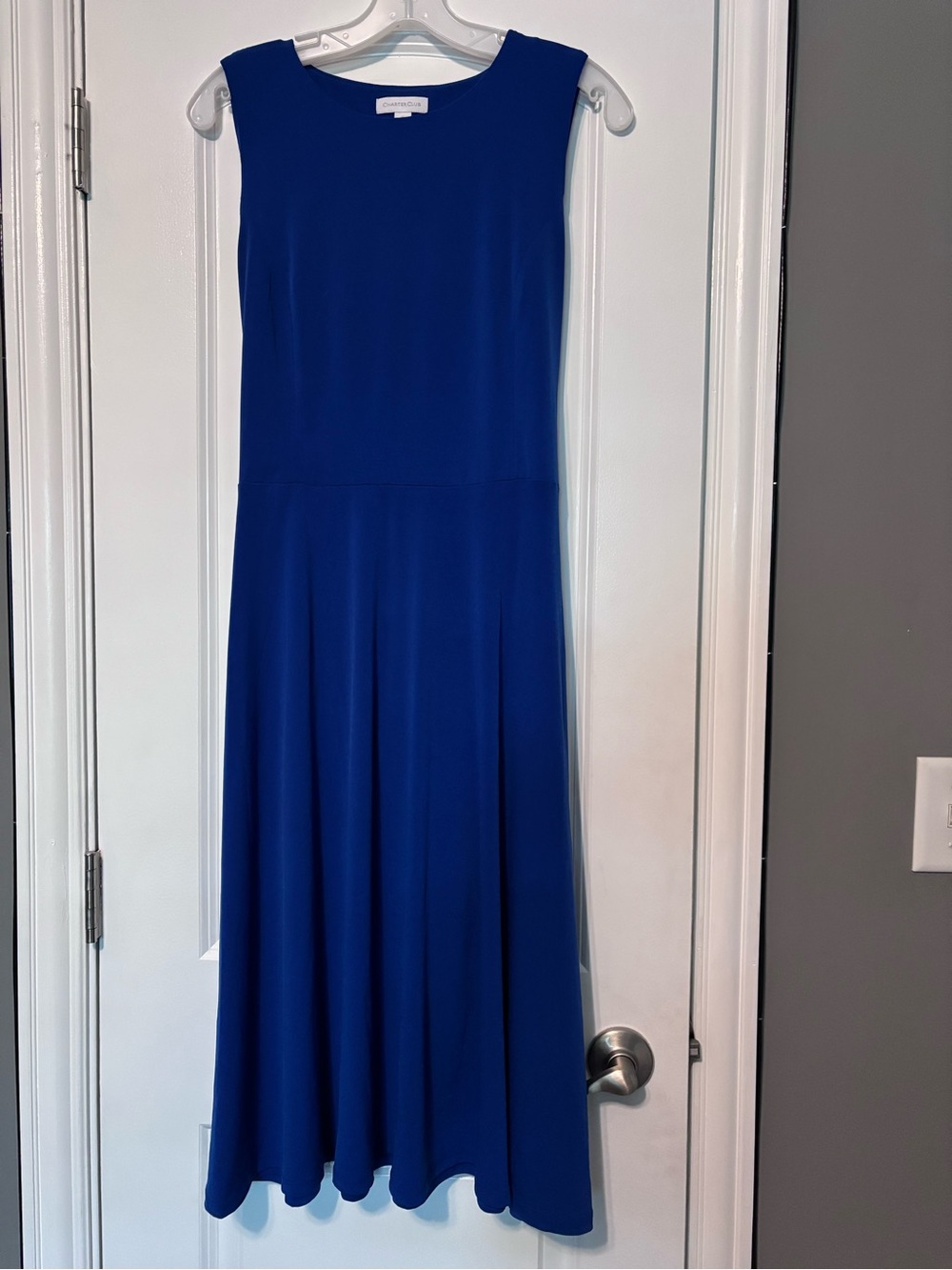 Charter Club Royal Blue Sleeveless Fit & Flare Maxi Dress Size Medium